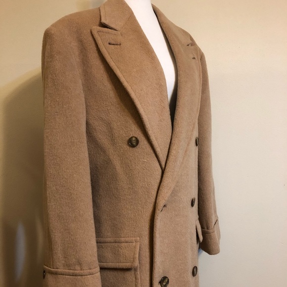 Vintage Hunt Club Wool & Mohair Long Tan Coat - Picture 13 of 15